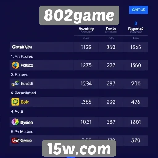 Comparativo entre jogos populares na plataforma 802game